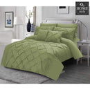 Luxury Pintuck & Pleated Duvet Set Light Green