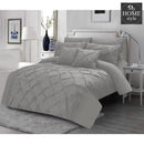 Luxury Pintuck & Pleated Duvet Set Silver