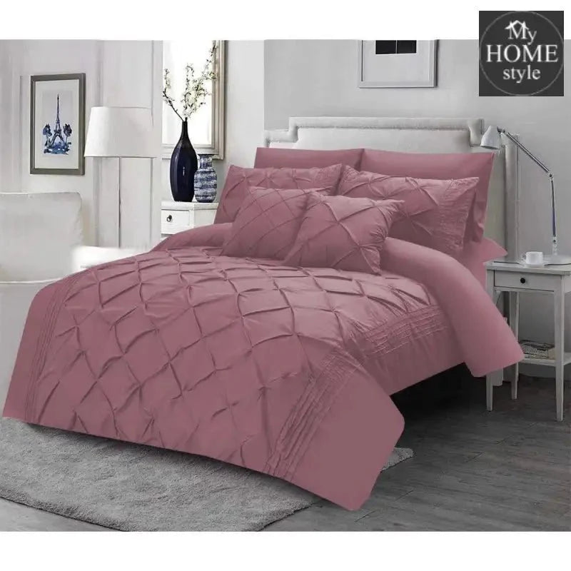 Luxury Pintuck & Pleated Duvet Set Tea Pink
