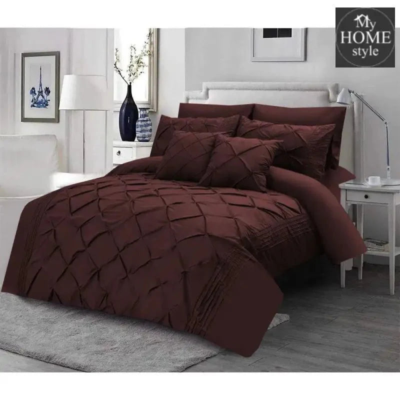 Luxury Pintuck & Pleated Duvet Set Terra Cotta