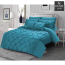 Luxury Pintuck & Pleated Duvet Set Torquise
