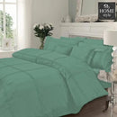 Luxury Sateen Pleated Duvet Set Duck Edge
