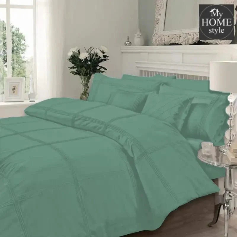 Luxury Sateen Pleated Duvet Set Duck Edge