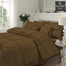 Luxury Sateen Pleated Duvet Set Golden Beige