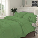 Luxury Sateen Pleated Duvet Set Olive