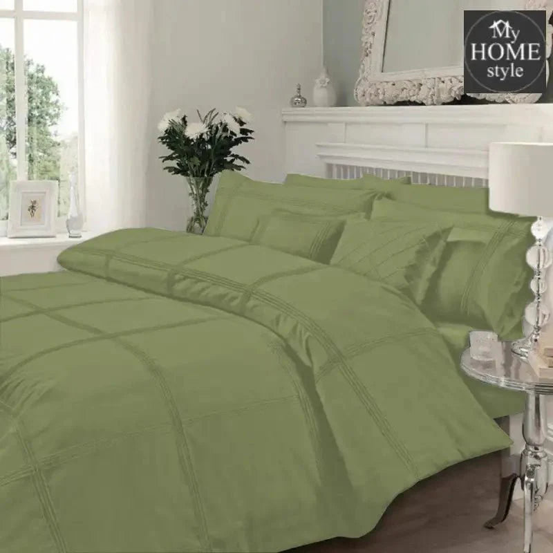 Luxury Sateen Pleated Duvet Set Sea Green