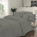 Luxury Sateen Pleated Duvet Set Skin Grey