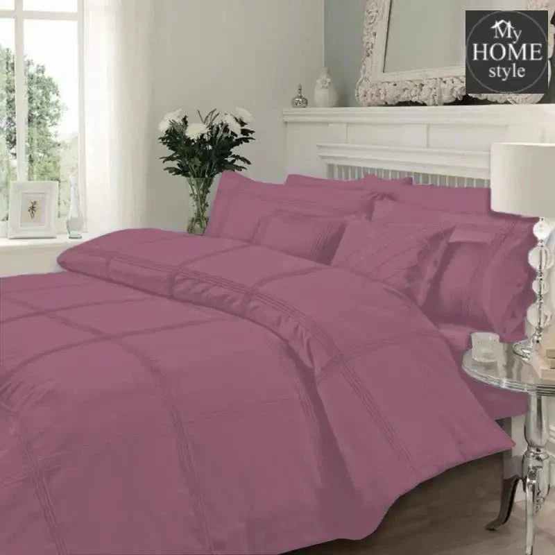 Luxury Sateen Pleated Duvet Set Tea Pink