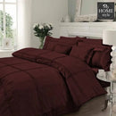 Luxury Sateen Pleated Duvet Set Terra Cotta