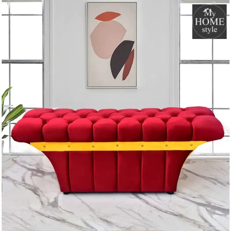 Luxury Three Seater Velvet Ottoman Stool - 1270