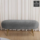 Luxury Three Seater Velvet Stool With Steel Legs - 1261