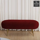 Luxury Three Seater Velvet Stool With Steel Legs - 1261
