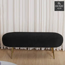 Luxury Three Seater Velvet Stool With Steel Legs - 1261