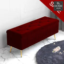 Luxury Three Seater Velvet Stool With Storage Box Space - 1260