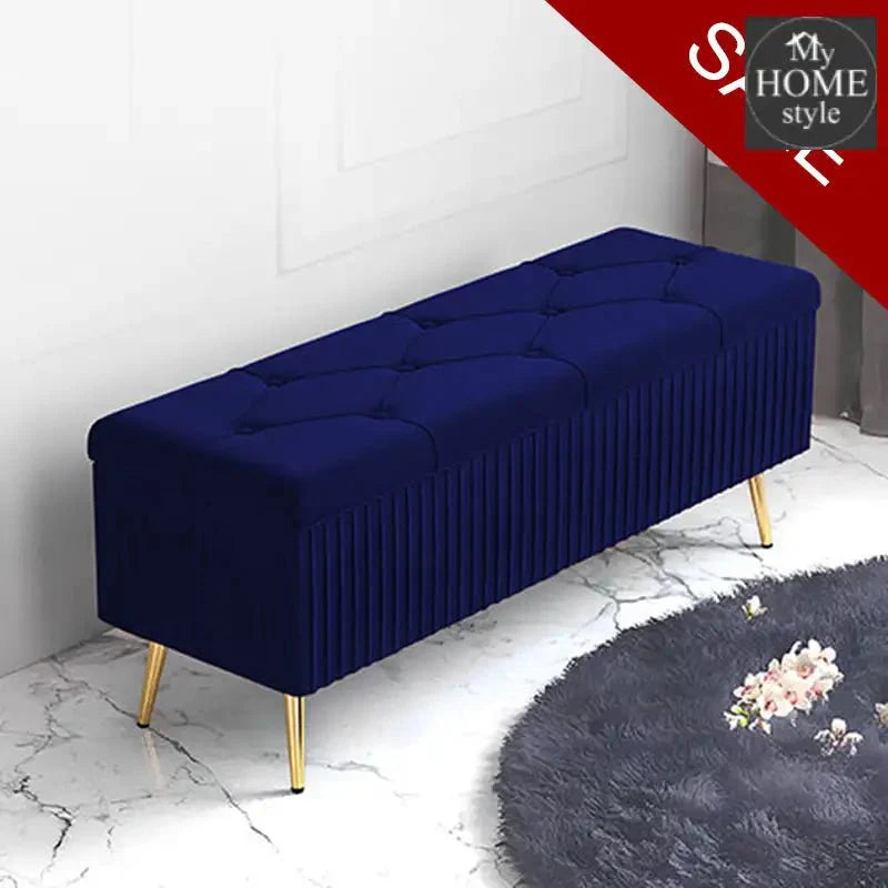 Luxury Three Seater Velvet Stool With Storage Box Space - 1260
