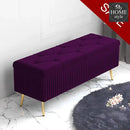 Luxury Three Seater Velvet Stool With Storage Box Space - 1260