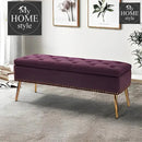 Luxury Three Seater Velvet Stool With Storage Space - 1226