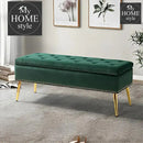 Luxury Three Seater Velvet Stool With Storage Space - 1226