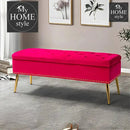 Luxury Three Seater Velvet Stool With Storage Space - 1226