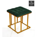 Luxury Velvet Square Stool With Steel Stand -904