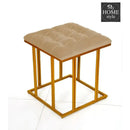 Luxury Velvet Square Stool With Steel Stand -908
