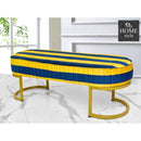 Luxury Velvet Wooden stool 3 Seater With Steel Stand -1258