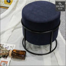 Luxury Wooden Round stool With Steel Stand -1129