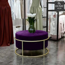 Luxury Wooden Round stool With Steel Stand -300