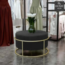 Luxury Wooden Round stool With Steel Stand -305