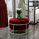 Luxury Wooden Round stool With Steel Stand -308