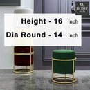 Luxury Wooden Round stool With Steel Stand -311