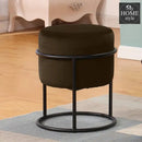 Luxury Wooden Round stool With Steel Stand -340