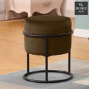Luxury Wooden Round stool With Steel Stand -341