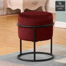 Luxury Wooden Round stool With Steel Stand -342