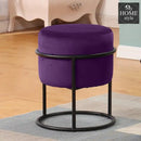 Luxury Wooden Round stool With Steel Stand -345