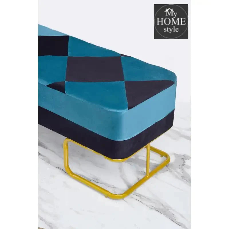 Luxury Wooden stool 3 Seater Printed With Steel Stand -1171