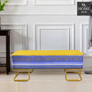 Luxury Wooden stool 3 Seater Printed With Steel Stand -1172