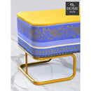 Luxury Wooden stool 3 Seater Printed With Steel Stand -1172