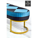 Luxury Wooden stool 3 Seater With Steel Stand -1176