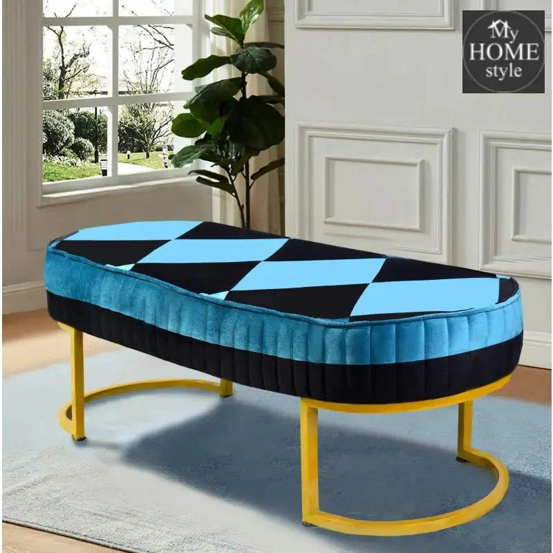 Luxury Wooden stool 3 Seater With Steel Stand -1176