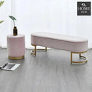 Luxury Wooden stool 3 Seater With Steel Stand -1190