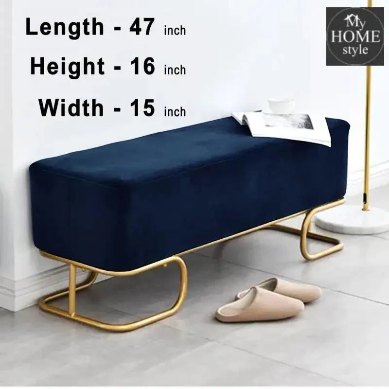 Luxury Wooden stool 3 Seater With Steel Stand -331