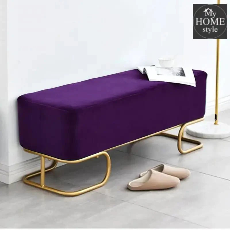 Luxury Wooden stool 3 Seater With Steel Stand -332