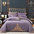 Mariana Centered Embroidered Motif Duvet Cover Set Light Purple