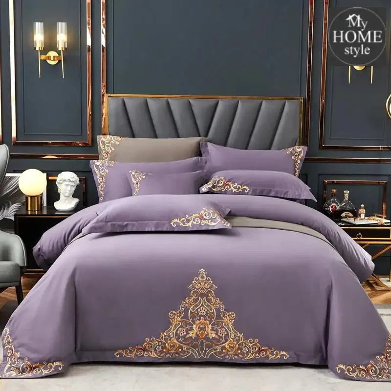 Mariana Centered Embroidered Motif Duvet Cover Set Light Purple