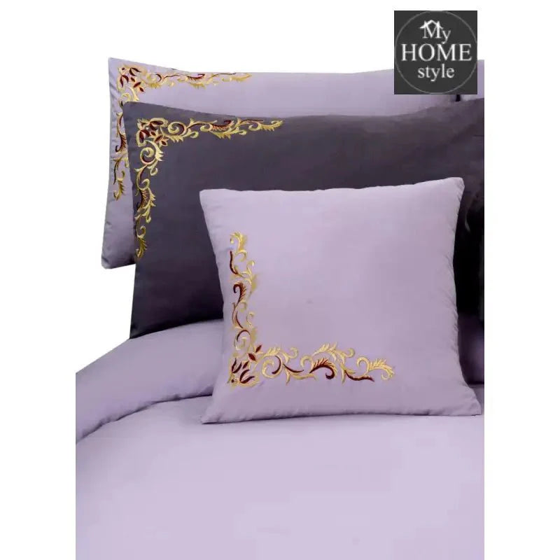 Mariana Centered Embroidered Motif Duvet Cover Set Light Purple