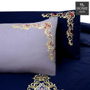 Mariana Centered Embroidered Motif Duvet Cover Set Navy