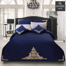 Mariana Centered Embroidered Motif Duvet Cover Set Navy