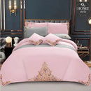 Mariana Centered Embroidered Motif Duvet Cover Set Pink
