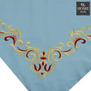 Mariana Centered Embroidered Motif Duvet Cover Set Sky Blue & Grey